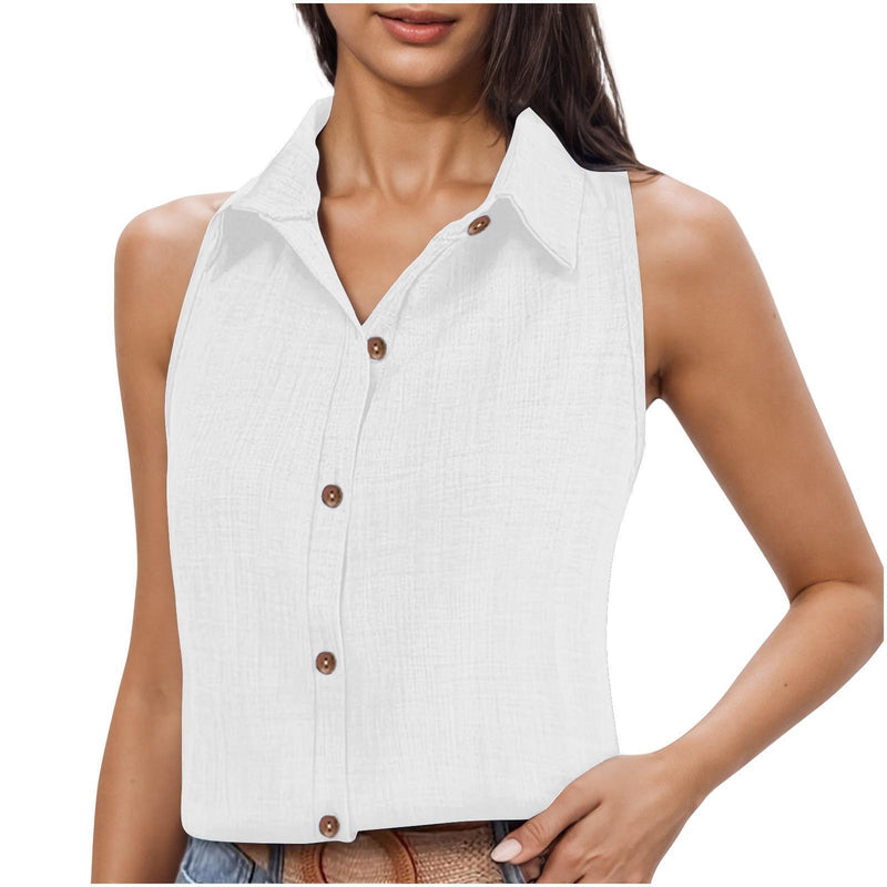 Camisa Feminina Sem Mangas Leveza e Estilo - Blue&Pink