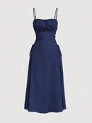 Vestido Longo com Alças Finas Elegância e Sensualidade - Blue&Pink