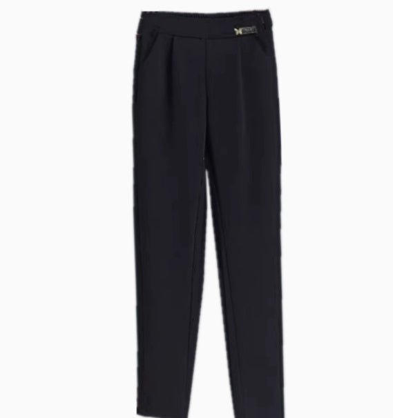 Tight - waisted Thin, Loose Slimming Large - sized 9 - inch Harem Pants - Blue&Pink