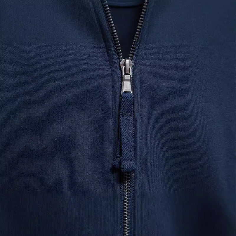 All - matching Men's Sports Contrast Color Casual Cardigan - Blue&Pink