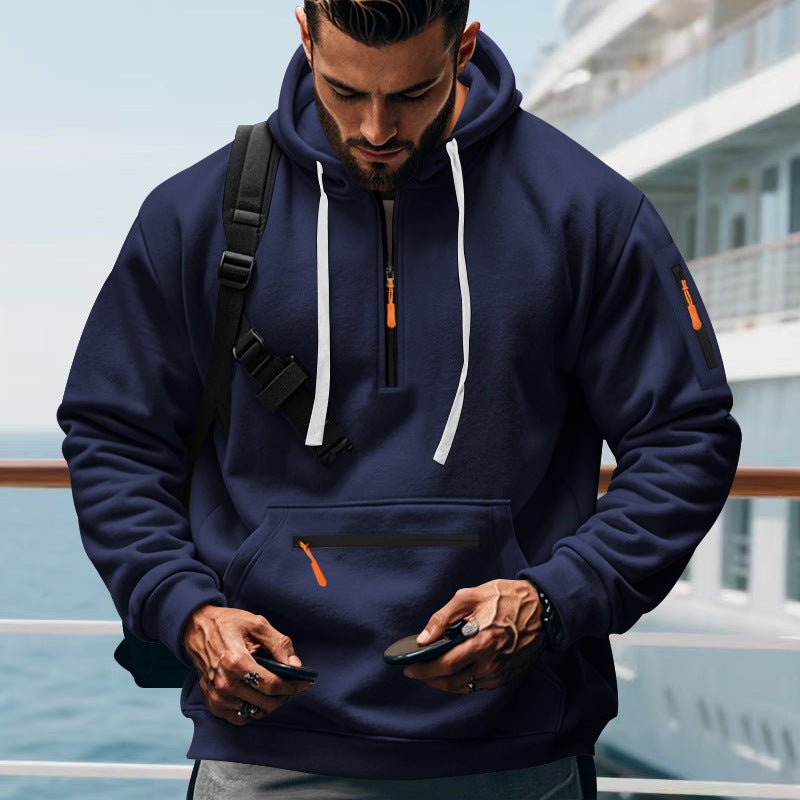 Casual Men's Sports Cargo Coat Regular Sleeve - Blue&Pink