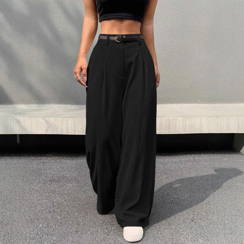 Disposable Ice Silk Breathable Casual Solid Color Wide - leg Pants - Blue&Pink