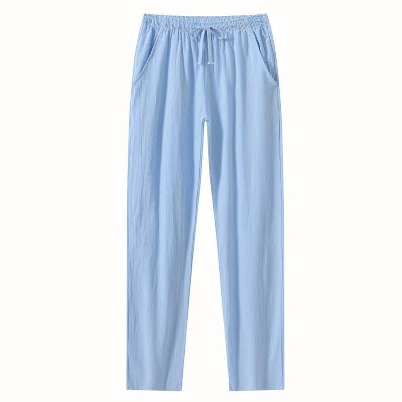European And American Home Casual Sports Trousers Men's Cotton Breathable - Blue&Pink