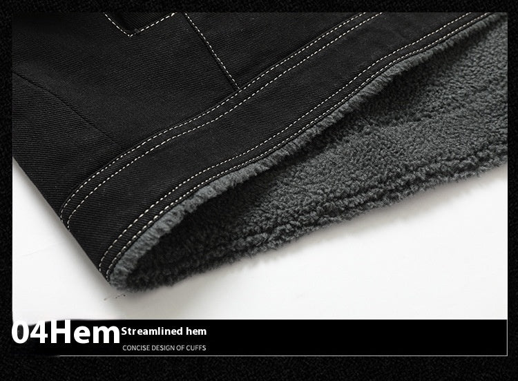 Jaqueta em jeans com forro de lã