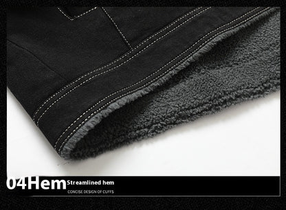 Jaqueta em jeans com forro de lã