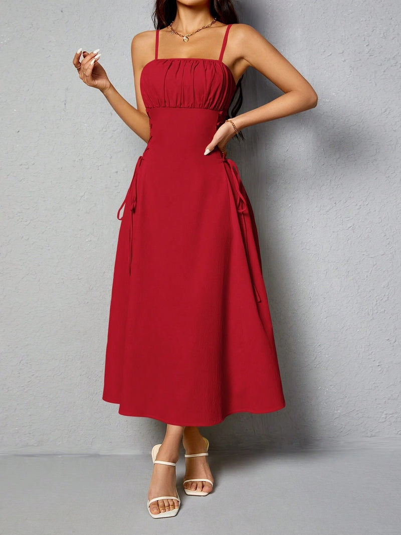 Vestido Longo com Alças Finas Elegância e Sensualidade - Blue&Pink