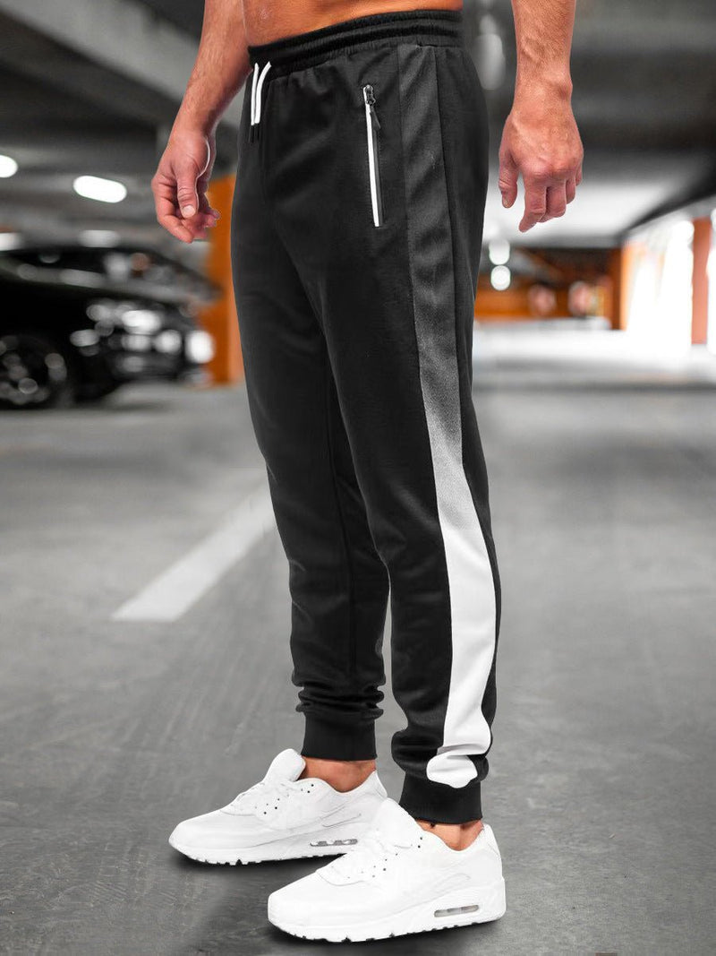 Gradient Color Sports Men Casual Running Trousers - Blue&Pink