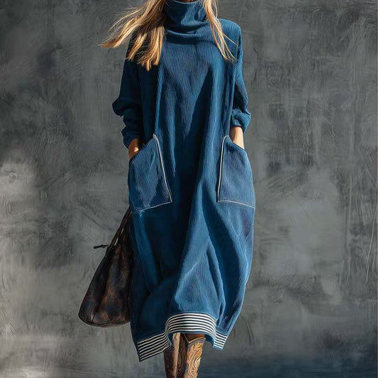 Vestido vintage de gola alta