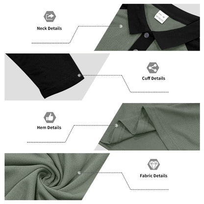 Camisa de golfe de manga comprida com lapela