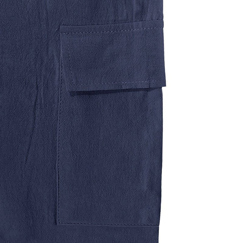 Shorts Soltos de linho e Multibolsos - Blue&Pink