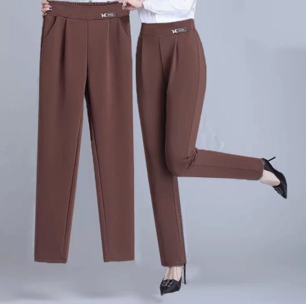 Tight - waisted Thin, Loose Slimming Large - sized 9 - inch Harem Pants - Blue&Pink