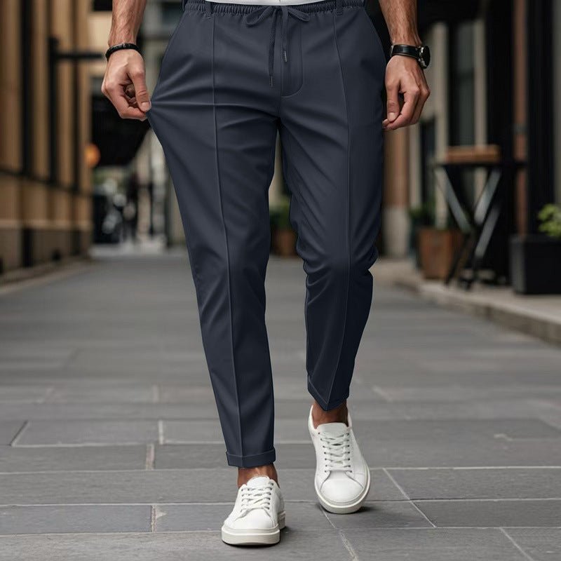 Men's Business Slim Fit Tapered Casual Pants - Blue&Pink