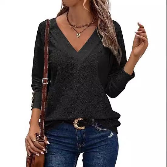 Camisa em Renda com Recortes e Punhos Longos Estilo Luxo - Blue&Pink