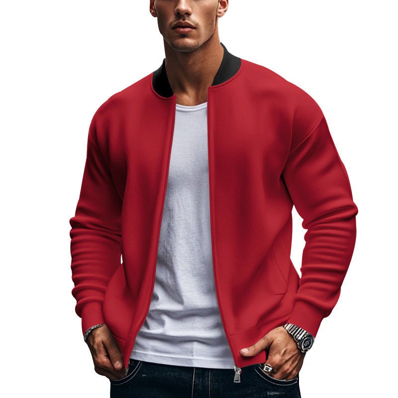 Long - sleeve Zipper Baseball Uniform Coat Jacket - Blue&Pink