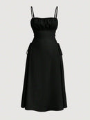 Vestido Longo com Alças Finas Elegância e Sensualidade - Blue&Pink