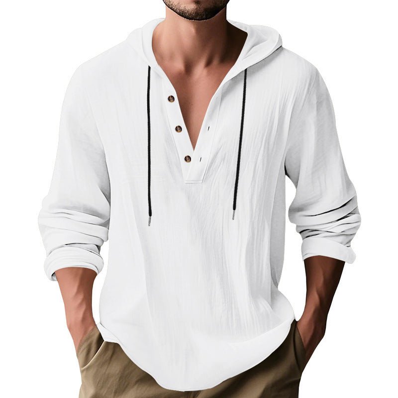 Hooded Casual Loose - fitting T-shirt Sweater For Men - Blue&Pink