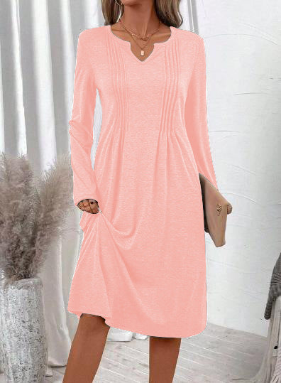 Vestido casual de cor sólida