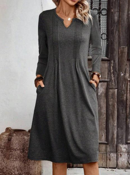 Vestido casual de cor sólida