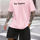 Sports Style Short - sleeved Shorts Thin Quick - drying Versatile Breathable Suit - Blue&Pink