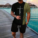 Conjunto Casual de manga curta e shorts - Blue&Pink