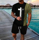 Conjunto Casual de manga curta e shorts - Blue&Pink