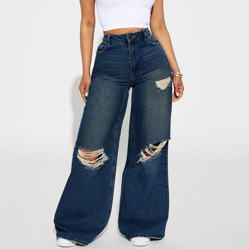Jeans Wide - Leg Feminino – Conforto, Estilo e Liberdade em Cada Passo - Blue&Pink