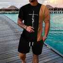 Conjunto Casual de manga curta e shorts - Blue&Pink