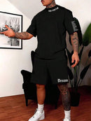 Sports Style Short - sleeved Shorts Thin Quick - drying Versatile Breathable Suit - Blue&Pink