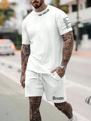 Sports Style Short - sleeved Shorts Thin Quick - drying Versatile Breathable Suit - Blue&Pink