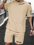 Sports Style Short - sleeved Shorts Thin Quick - drying Versatile Breathable Suit - Blue&Pink