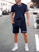 Sports Style Short - sleeved Shorts Thin Quick - drying Versatile Breathable Suit - Blue&Pink