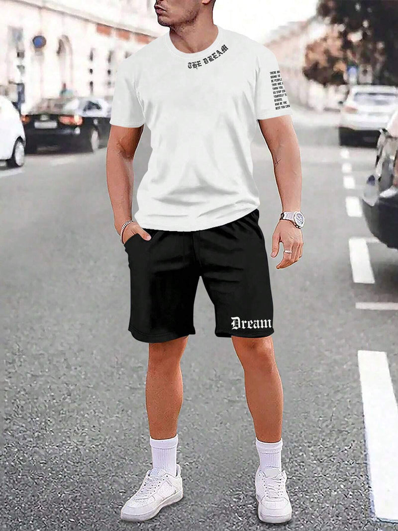 Sports Style Short - sleeved Shorts Thin Quick - drying Versatile Breathable Suit - Blue&Pink