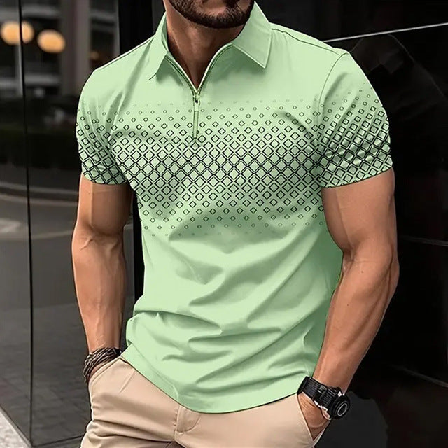 Polo Masculino com Fecho – Estilo Casual com Toque Moderno para o Teu Dia a Dia