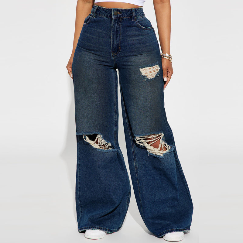 Jeans Wide - Leg Feminino – Conforto, Estilo e Liberdade em Cada Passo - Blue&Pink