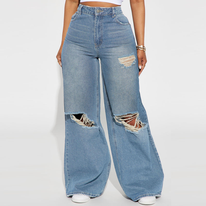 Jeans Wide - Leg Feminino – Conforto, Estilo e Liberdade em Cada Passo - Blue&Pink