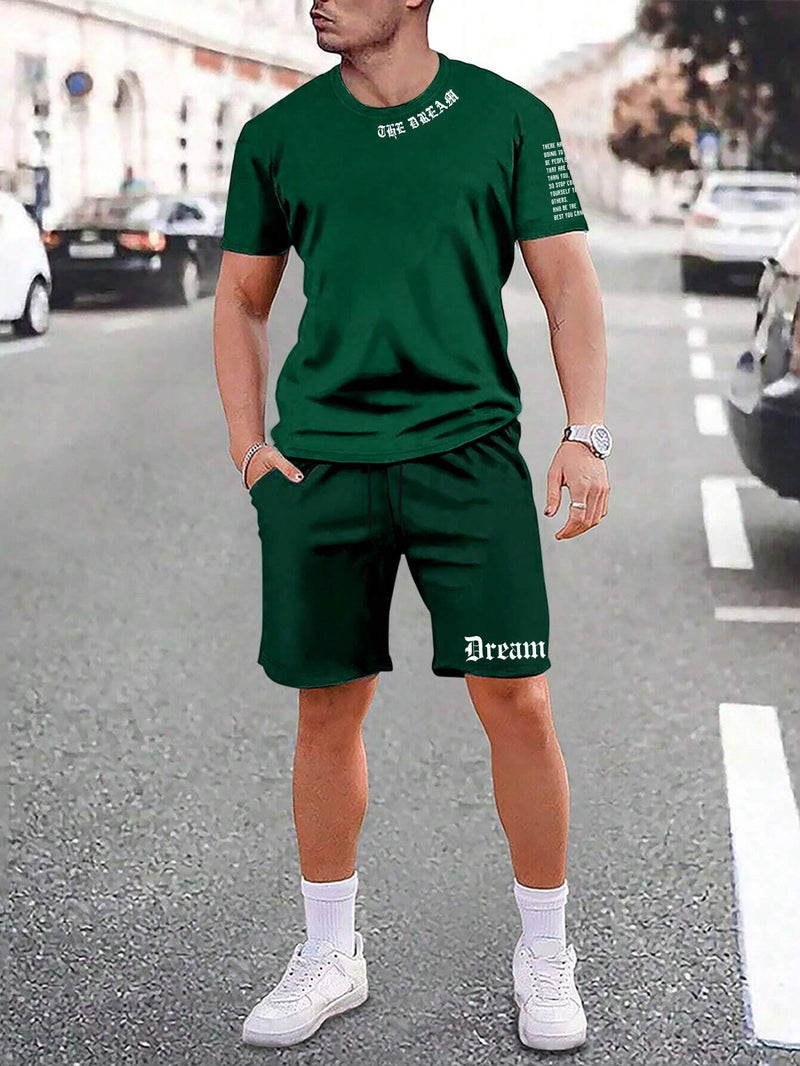 Sports Style Short - sleeved Shorts Thin Quick - drying Versatile Breathable Suit - Blue&Pink