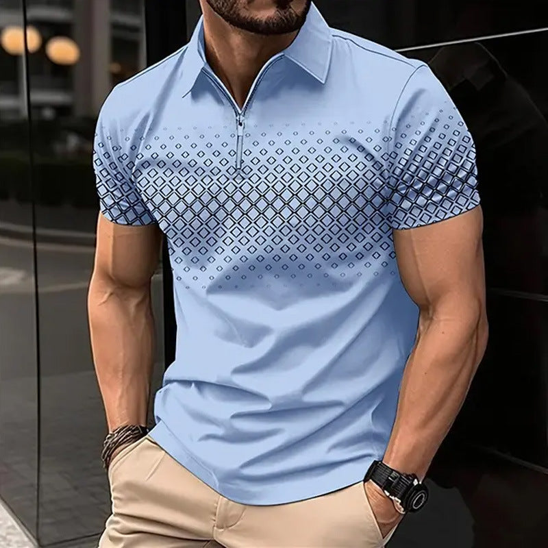 Polo Masculino com Fecho – Estilo Casual com Toque Moderno para o Teu Dia a Dia