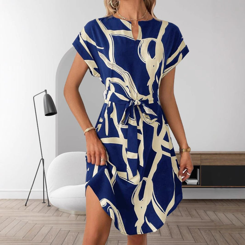 Vestido Elegante Decote em V – Realce a Sua Beleza com Sofisticação - Blue&Pink