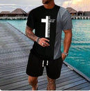 Conjunto Casual de manga curta e shorts - Blue&Pink