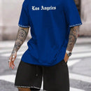 Sports Style Short - sleeved Shorts Thin Quick - drying Versatile Breathable Suit - Blue&Pink