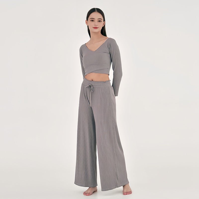 Conjunto com Top Cruzado e Calça Larga de Conforto Total - Blue&Pink
