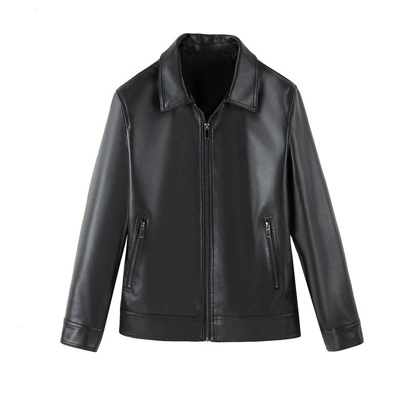 Leather Lapel Light Business Men's Jacket - Blue&Pink