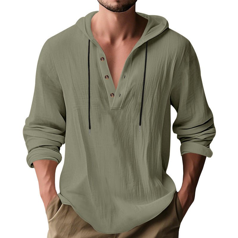Hooded Casual Loose - fitting T-shirt Sweater For Men - Blue&Pink