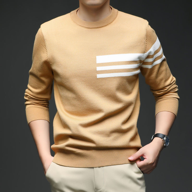 Knitted Men's Pullover Fashion Casual Sweater - Blue&Pink