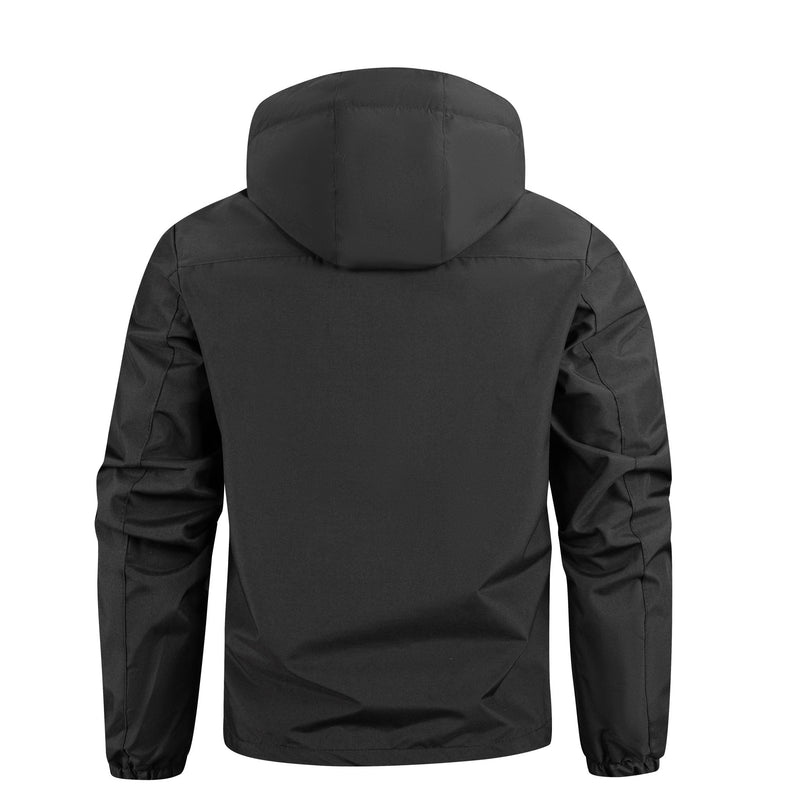 Lightweight Men's Jacket With Hood For Outdoor, Travel, Hiking, Windbreaker, Versatile, Stylish Design - Blue&Pink