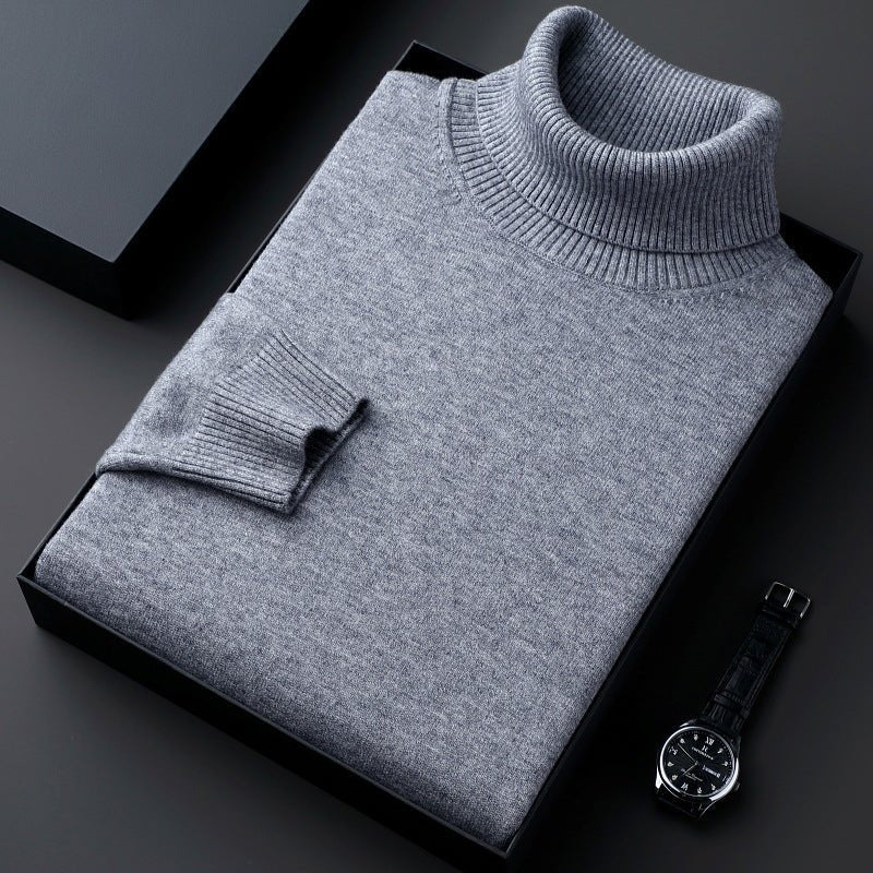 Imitation Knitwear Men's Turtleneck Color Thick Bottoming Shirt - Blue&Pink