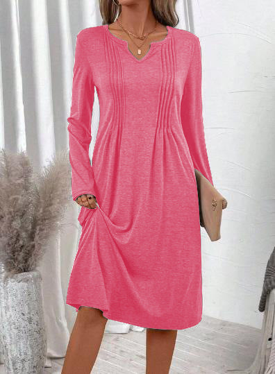 Vestido casual de cor sólida