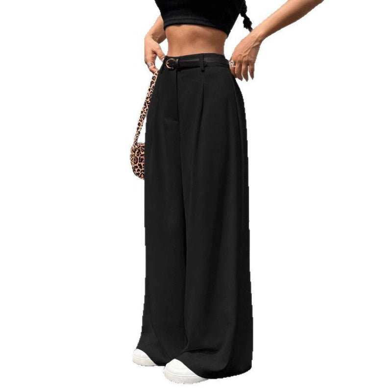 Disposable Ice Silk Breathable Casual Solid Color Wide - leg Pants - Blue&Pink