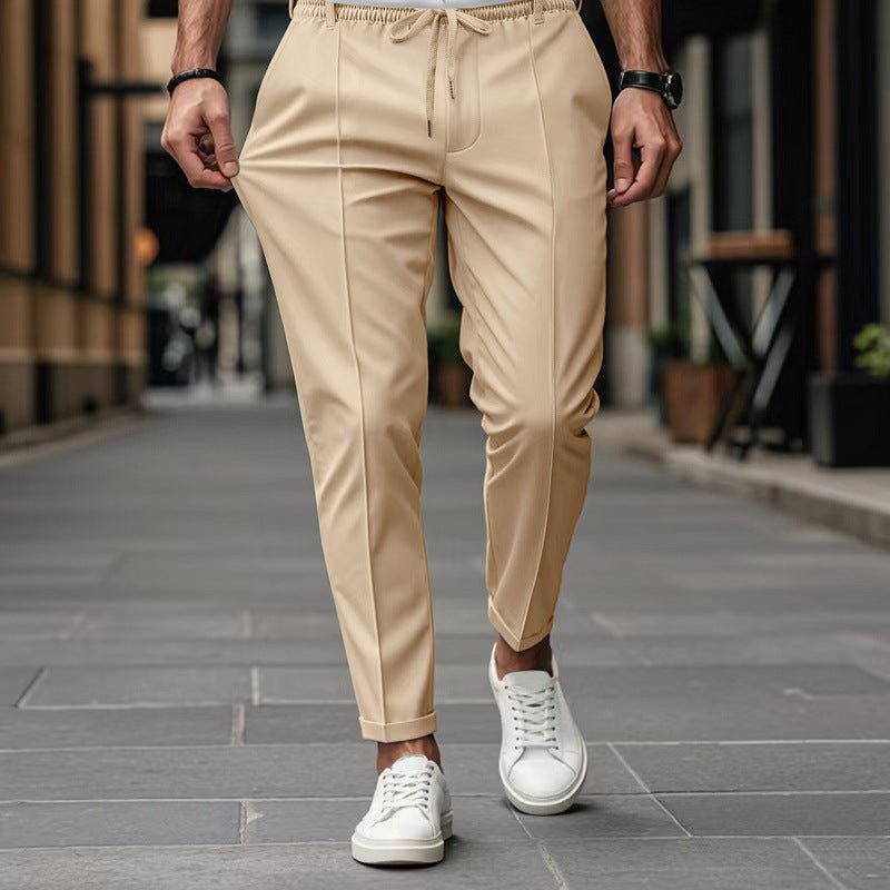 Men's Business Slim Fit Tapered Casual Pants - Blue&Pink