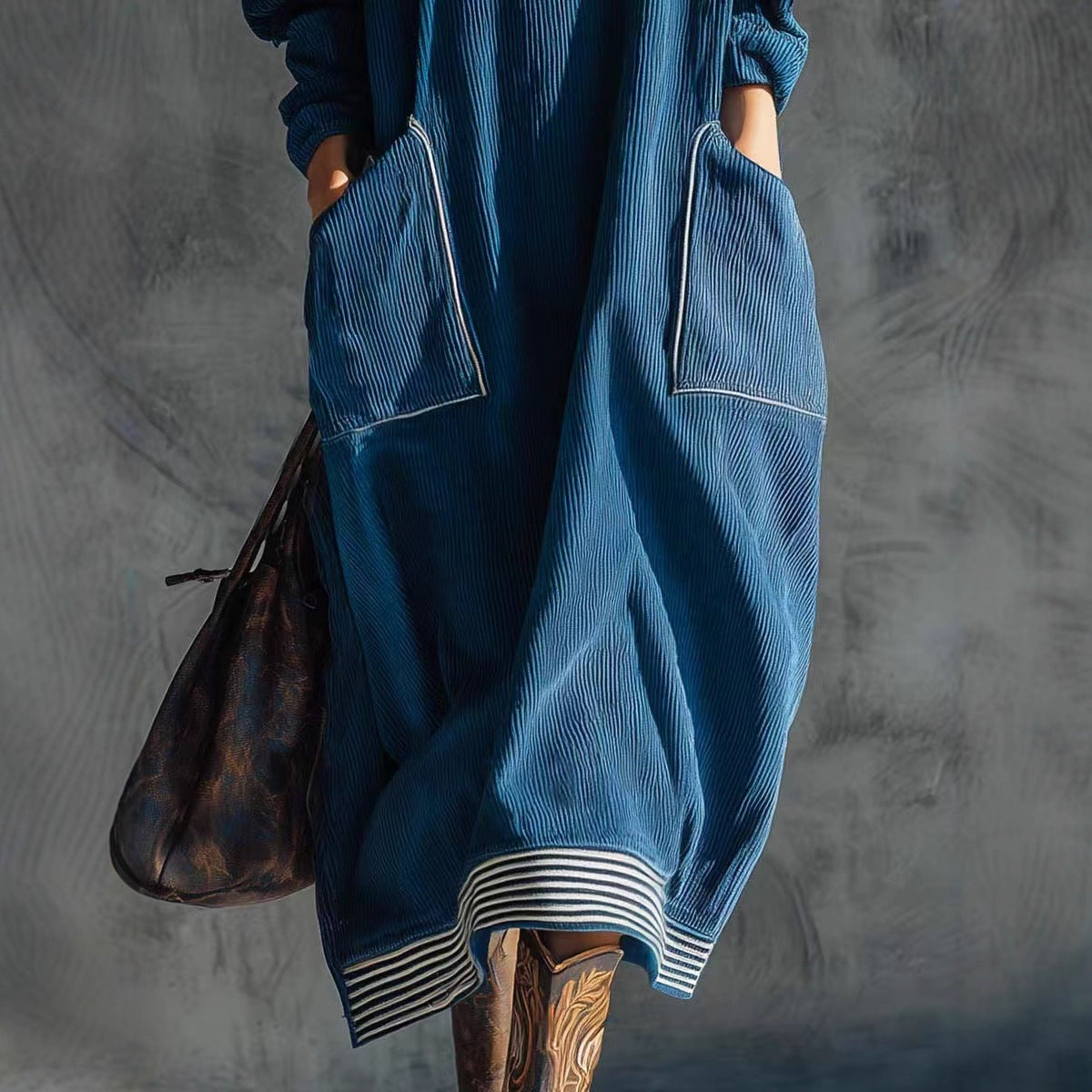 Vestido vintage de gola alta